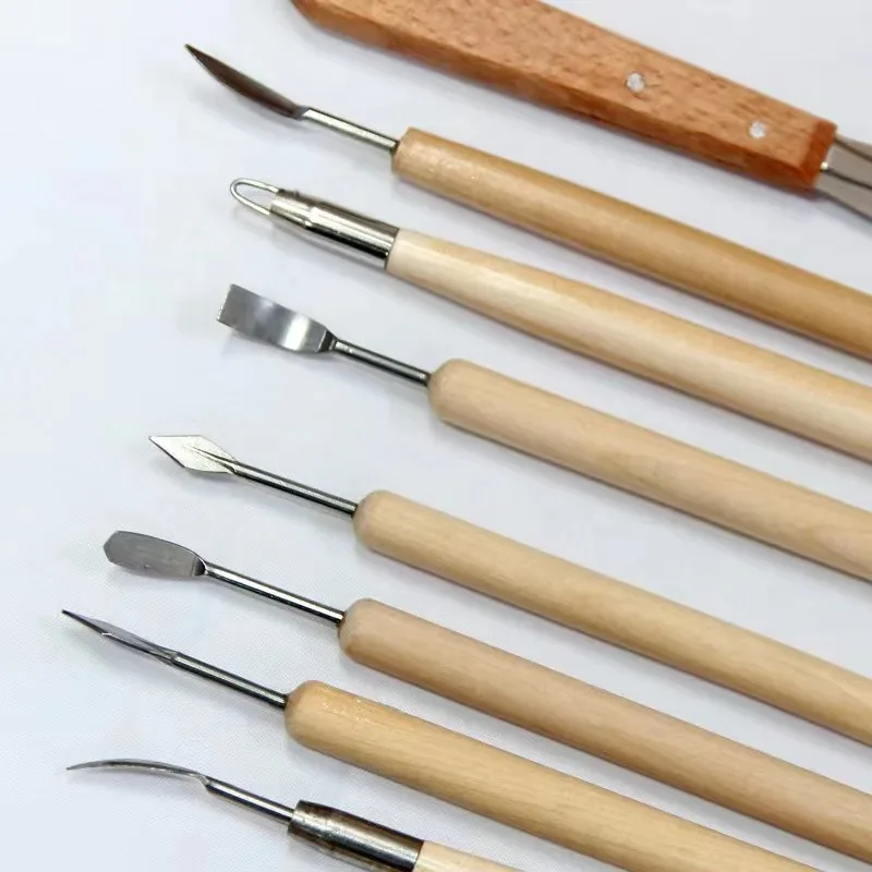 22Pcs/set Pottery Tools Clay Sculpting Carving Tool Set Essential Wooden Ceramics Clay Tools for Potters Carving Modeling Clay