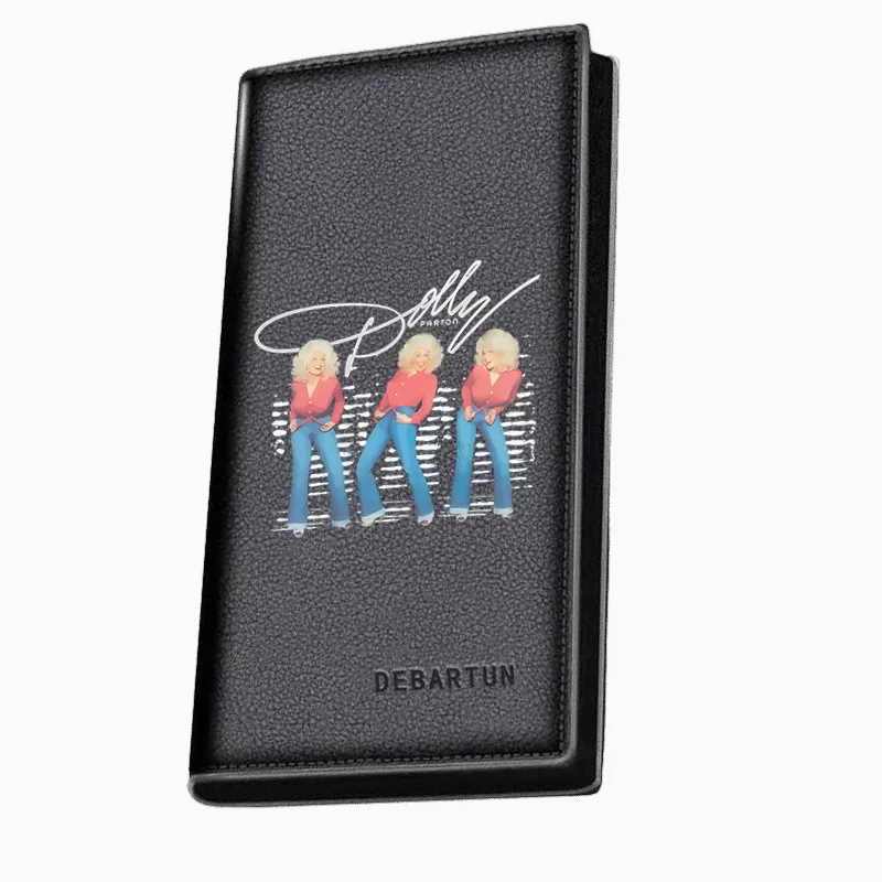 Dolly Parton poses three times smiling Men's Long Wallets Business Stylish Printing Design Casual Use Christmas Valentine's Fath