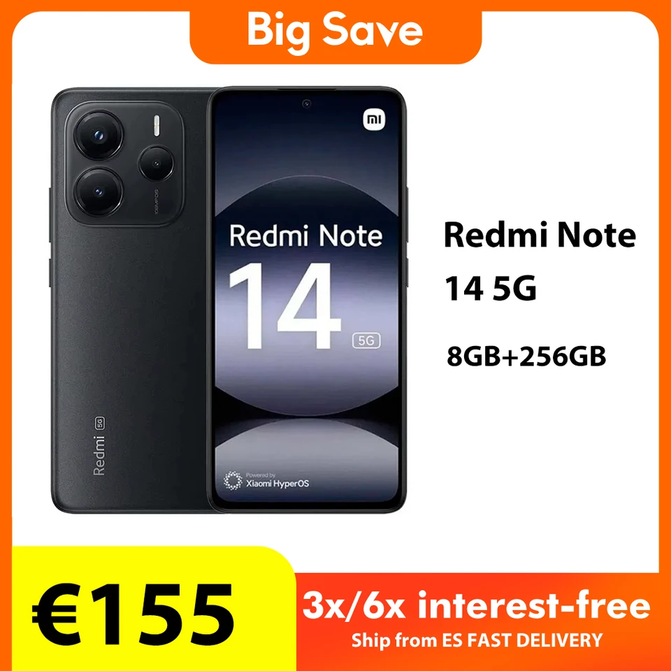 Xiaomi Redmi Note 14 5G NFC 8GB 256GB Cellphone 6.67