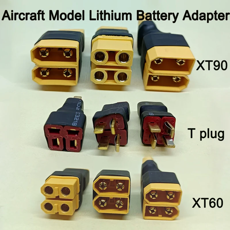 XT60 XT90 T-Plug RC Lipo Battery Parallel/Series Adapter Male Female Connector for Drone Airplane DIY