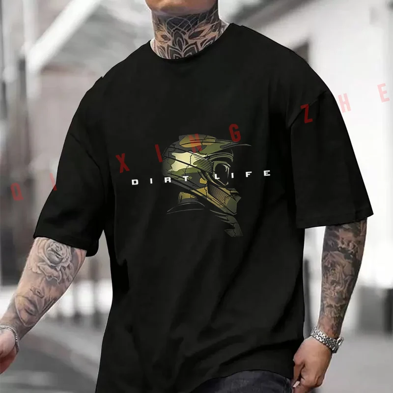 

Motocross Dirt Life Graphic T-shirt Moto Summer Cotton Short Sleeved Tee Casual Breathable Unisex Tops