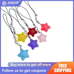 Star Pendant Phone Chain Charm Hanging Rope Lovely Phone Strap Bag Decoration Lanyards Keychain Accessory Gifts Phone Charms