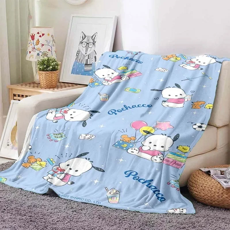 Cartoon Cute Pochacco Plush Fluffy Soft Blanket Children's Nap Sleeping Blanket Girl Gift