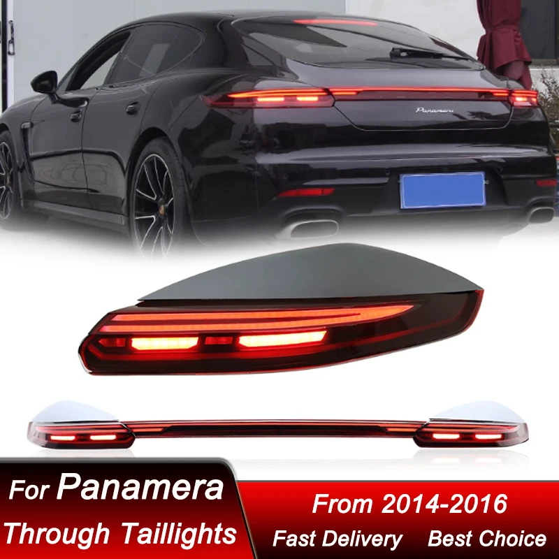 Pop Car Through Tail Lights For Porsche Panamera 970.2 2014-2016 New Style Full LED Dynamic Turn Signal Light Tail Lamp Assembly