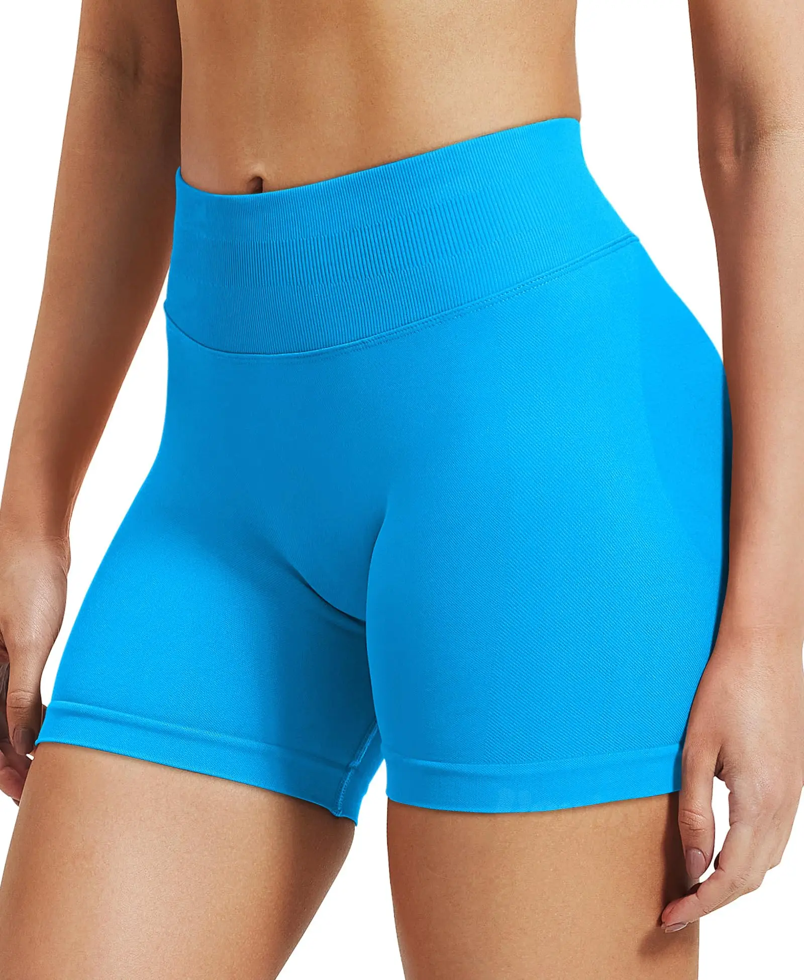 

Women Seamless Yoga Sports Shorts Stretch Scrunch Butt Gym Shorts Low Ribbed Workout Running Leggings Sexy Athletic Yoga Shorts