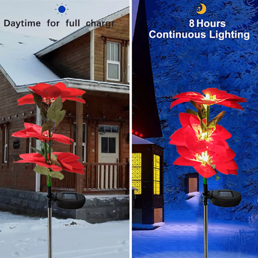 

Christmas Flower Solar Lawn Light Outdoor LED Ground Stake Solar Yard Garden Path Light Xmas Decoration LED Lamp