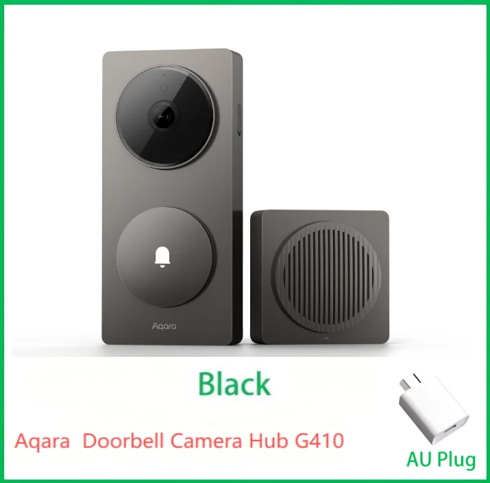 Aqara G410 videodeurbel met bel - 2K WiFi draadloos tweerichtingsgesprek Nachtzicht Menselijke detectie Compatibel met Apple HomeKit
