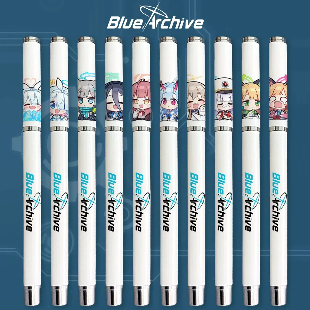 

Anime Blue Archive Black Ink Gel Pen 0.5mm Graffiti Writing Pens Kids Gift School Stationery 1904