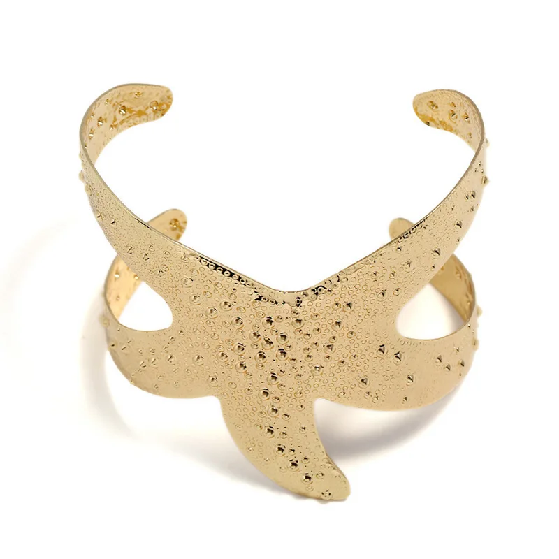 New niche design with a minimalist and fashionable starfish design for women\'s open-end bracelet