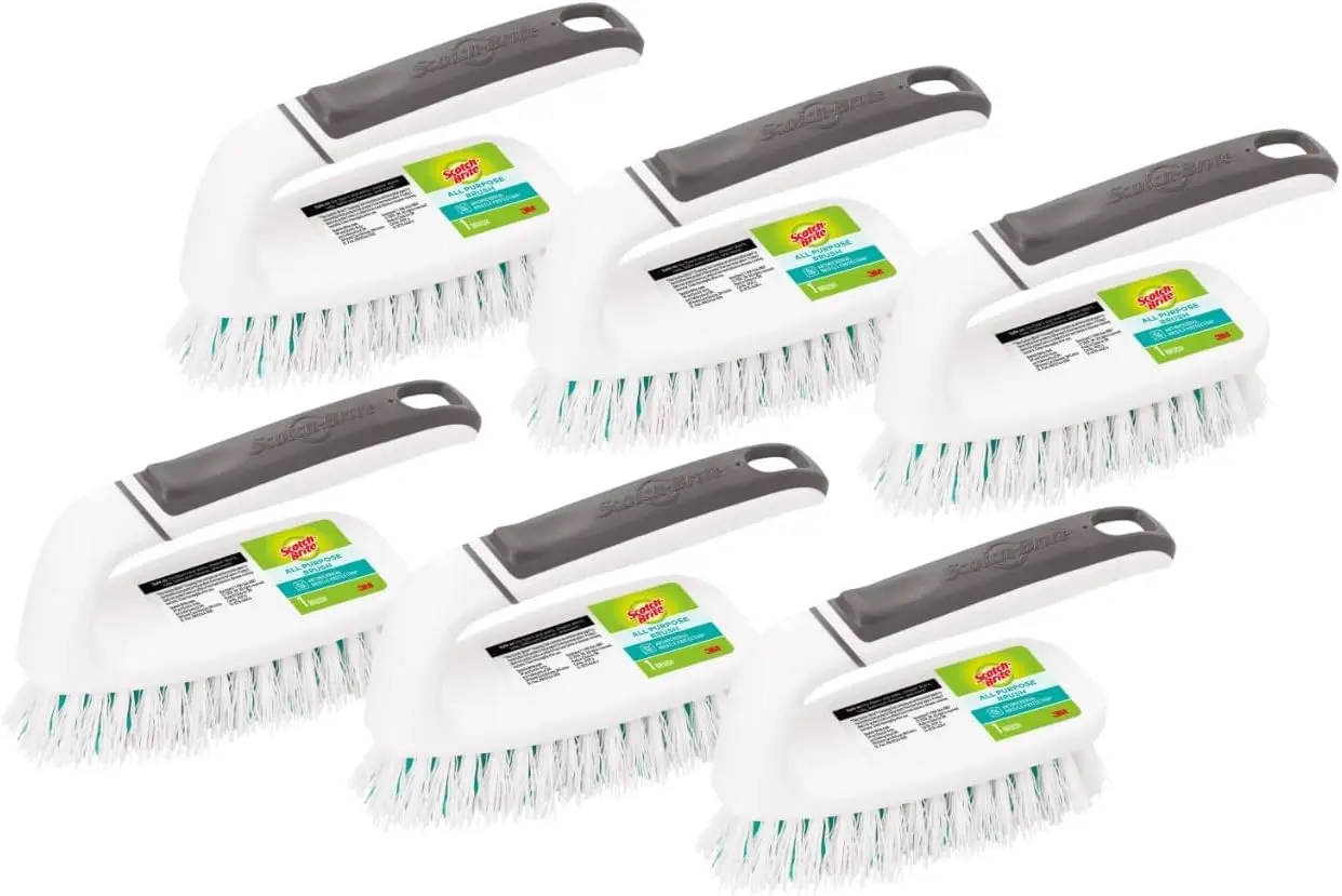 

Multi-Purpose Cleaning Brush for Tile Floors, Walls, Shower Doors, Tubs, and Bathroom Fixtures, Pack of 6