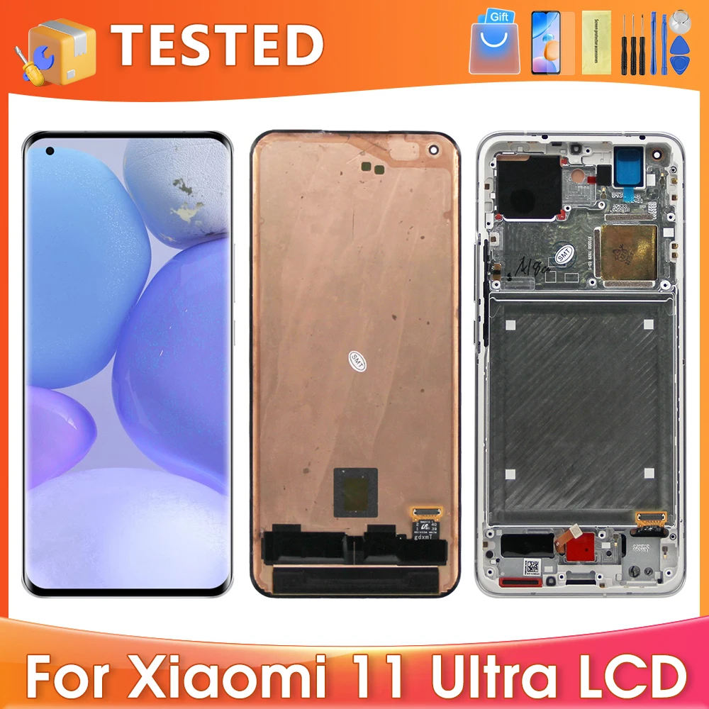 6.81\'\'For Xiaomi Mi 11 Ultra For  Mi11 Ultra M2102K1G M2102K1C LCD Display Touch Screen Digitizer Assembly Replacement