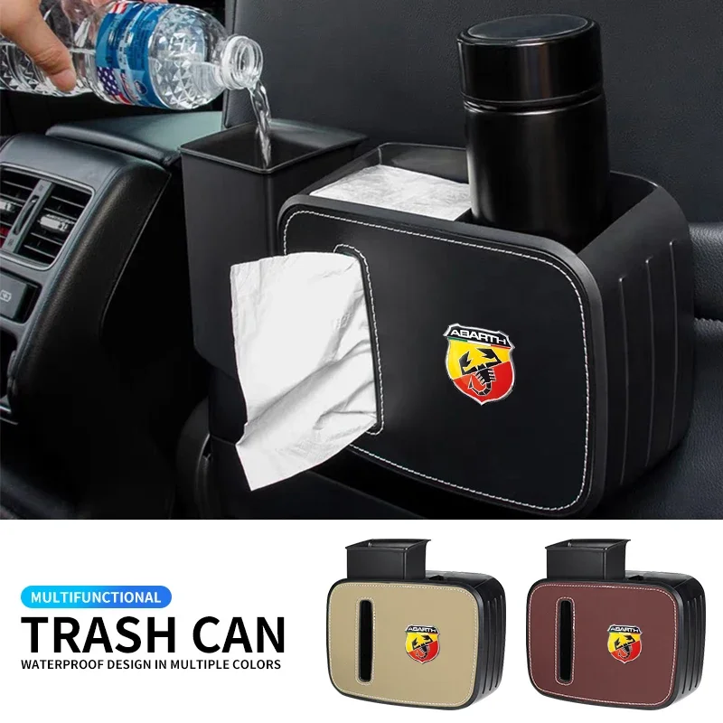 

Многофункциональный автомобильный ящик для хранения, двойной подвесной разъемный мусорный бак, спинка сиденья для Abarth Scorpion 500 500e 500c1000TC 1100 595 695
