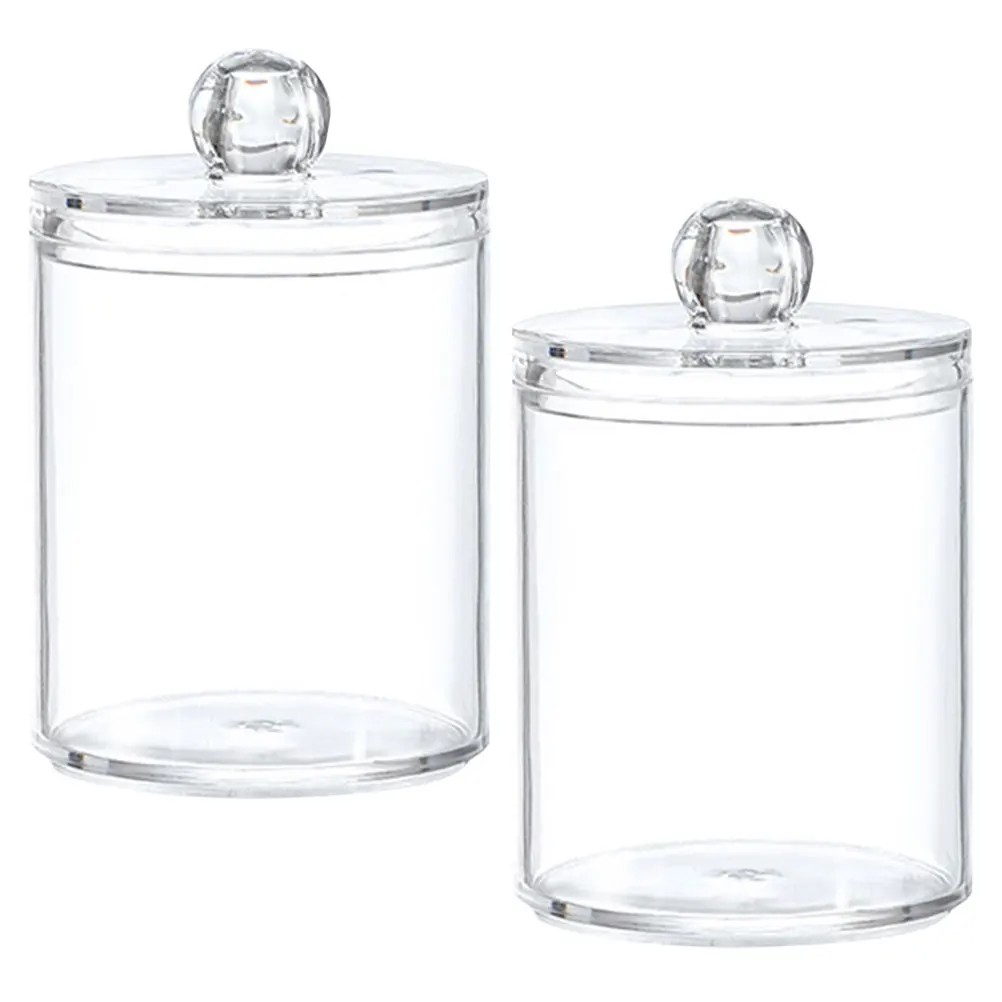 

2Pcs Cotton Storage Box Transparent Tool Desktop Box Container Desktop ganizer Acrylic Storage Case