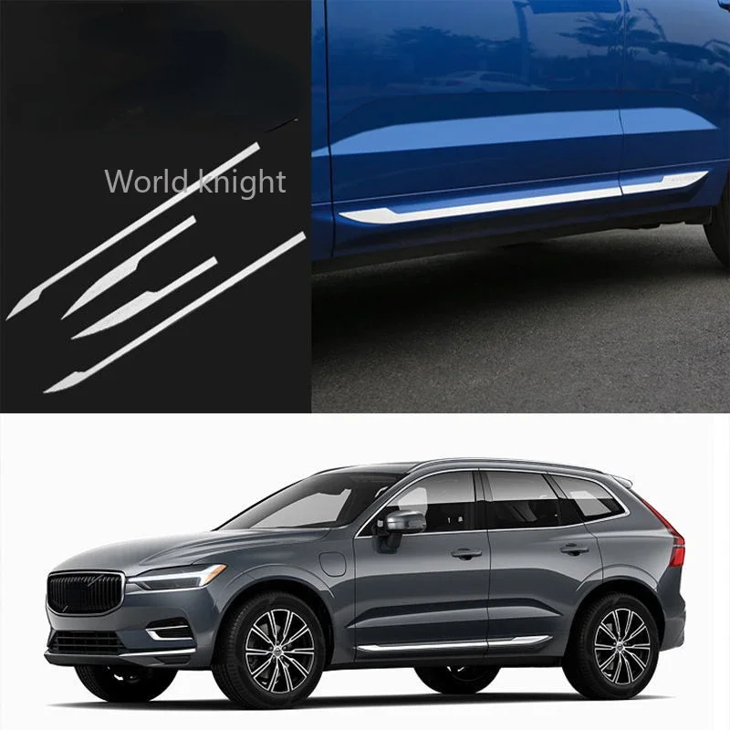 Chrome decoration For volvo xc60 2018 2019 2020 2021 front bumper bright strip net front lip anti-collision decoration sticker