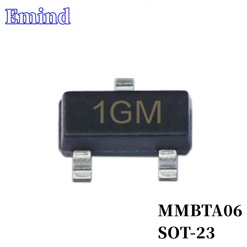 100/200Pcs MMBTA06 SMD Transistor Footprint SOT-23 Silkscreen 1GM Type NPN 60V/500mA Bipolar Amplifier Transistor