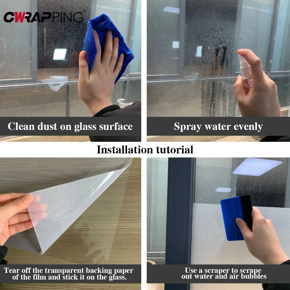 ملصق نافذة زجاجي من الفينيل، ملصق كهرباء، طبقة حماية منزلية ذاتية اللصق مناسبة لتزيين الحمام المكتبي #6