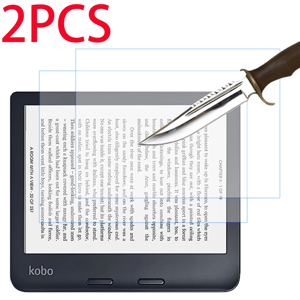 2PCS Tempered Glass Screen Protector For Kobo Libra H2O Kobo Libra 2 7.0 inch Clara 2E HD Kobo Nia Glo 6.0 inch Protective Film