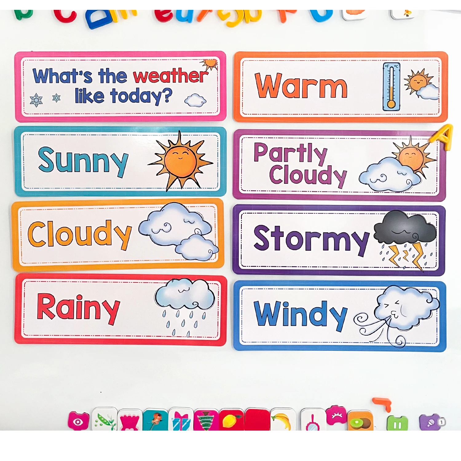 16 PCS Children learning Weather flash cards Teacher\'s teaching aids Classroom Decoration Card Baby kid Early Education toys