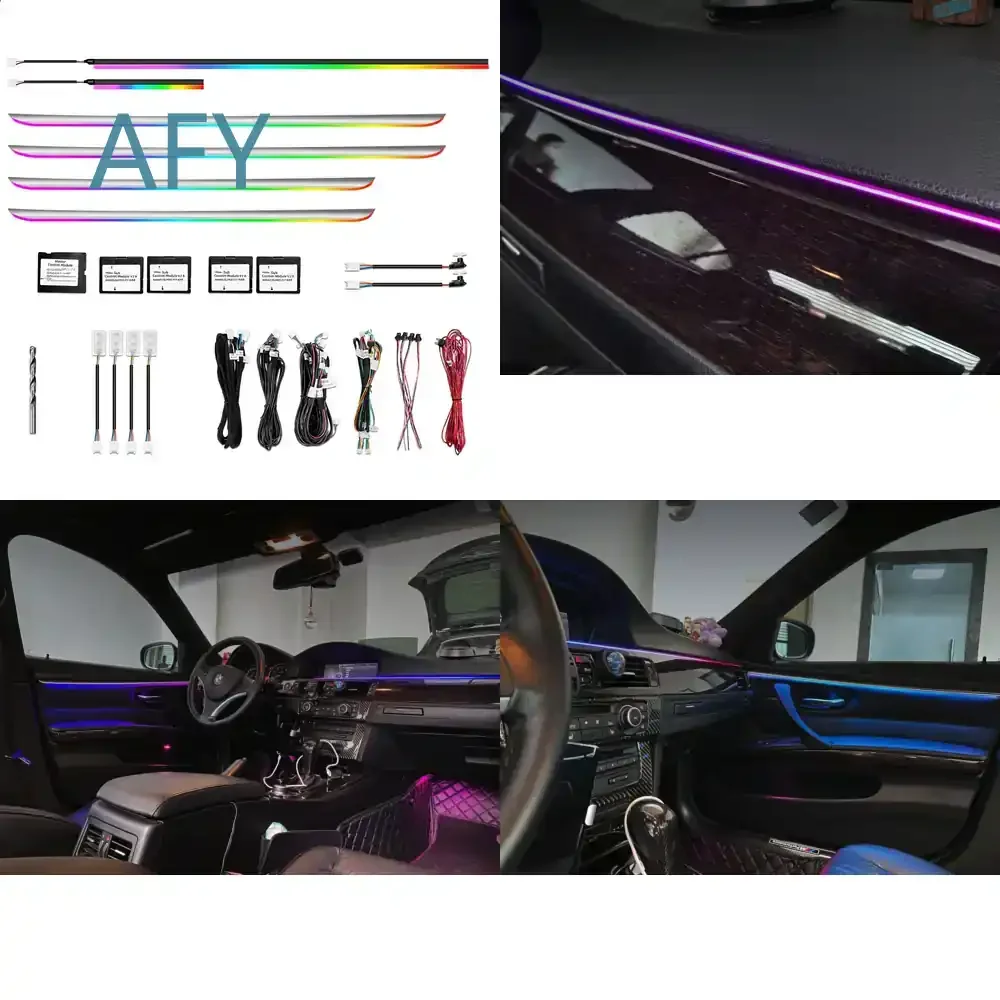 Upgrade 256 Colors Symphony LED Car Interior Ambient Light Strip for BMW 3 Series E90 E91 E92 E93 2004 2011 interior lighting