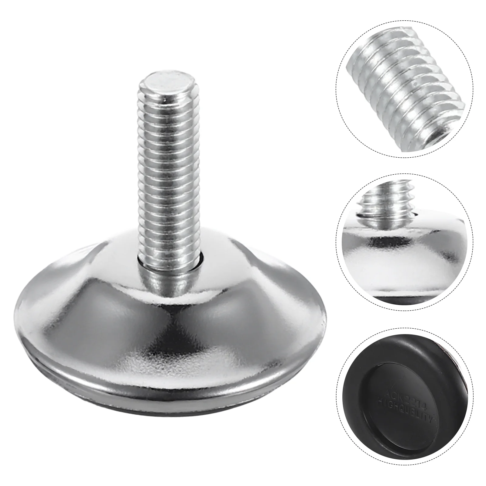 4 Pcs Floor Mat Foot Pad Adjustment Screws Adjustable Feet for Furniture Chrome Plated Stainless Steel Support