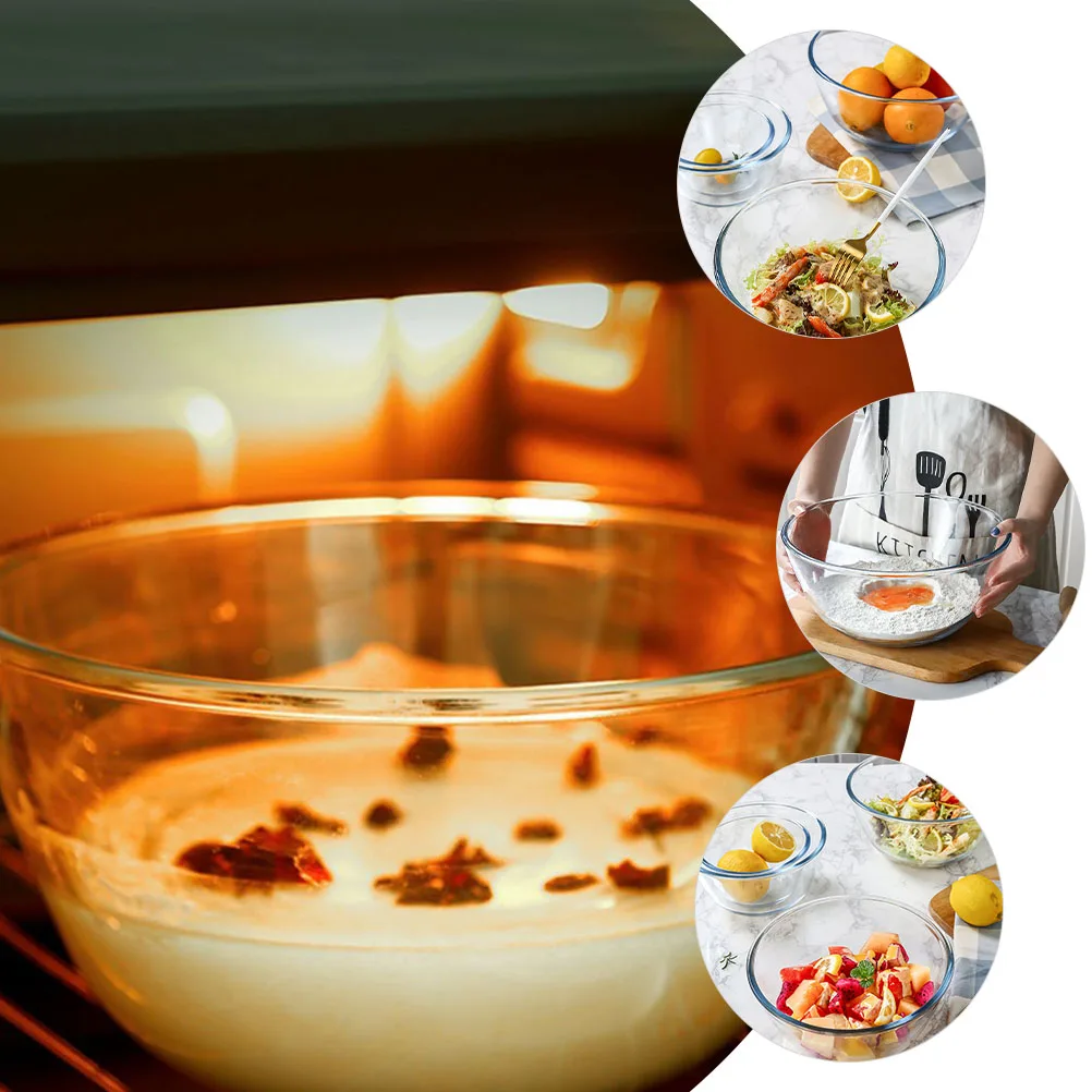 

Elegant Clear Glass Salad Bowl Smooth Round Surface Practical for Dinner Parties Daily Gatherings Multipurpose Use