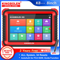 KINGBOLEN K8 8inch Car Diagnostic Tools All System 28 Reset Bi-directional Test Advance ECU Coding 2 Years Free pk LAUNCH X431 V