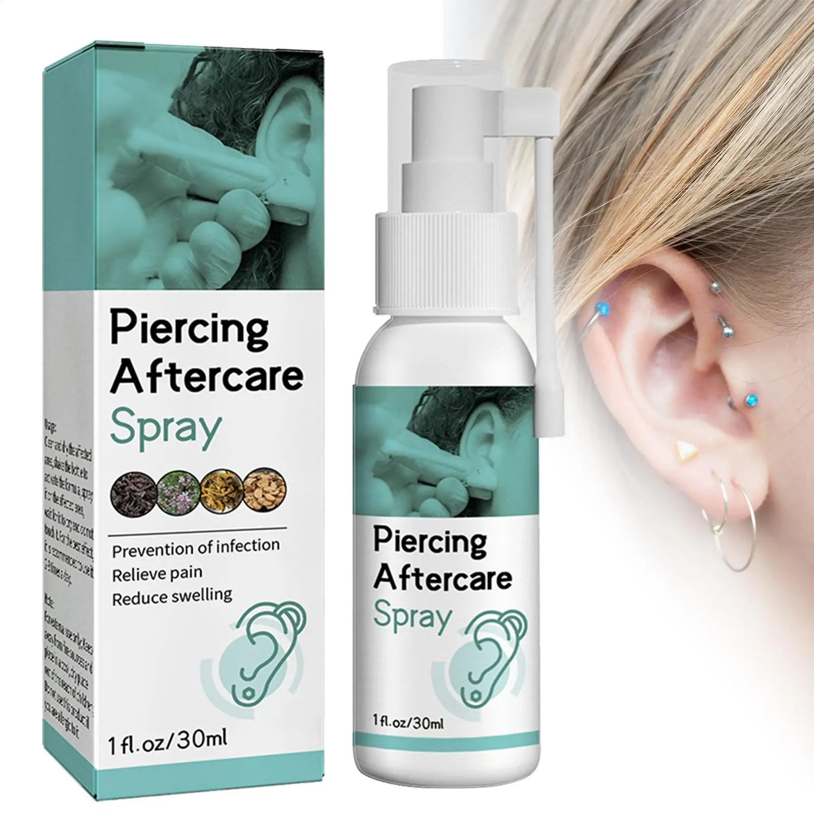 Gentle Liquid Cleaner Fluid Spray Piercing Aftercare Mist Ear Piercing Care Solution For Ear Nose Belly Piercings Gentle Mist
