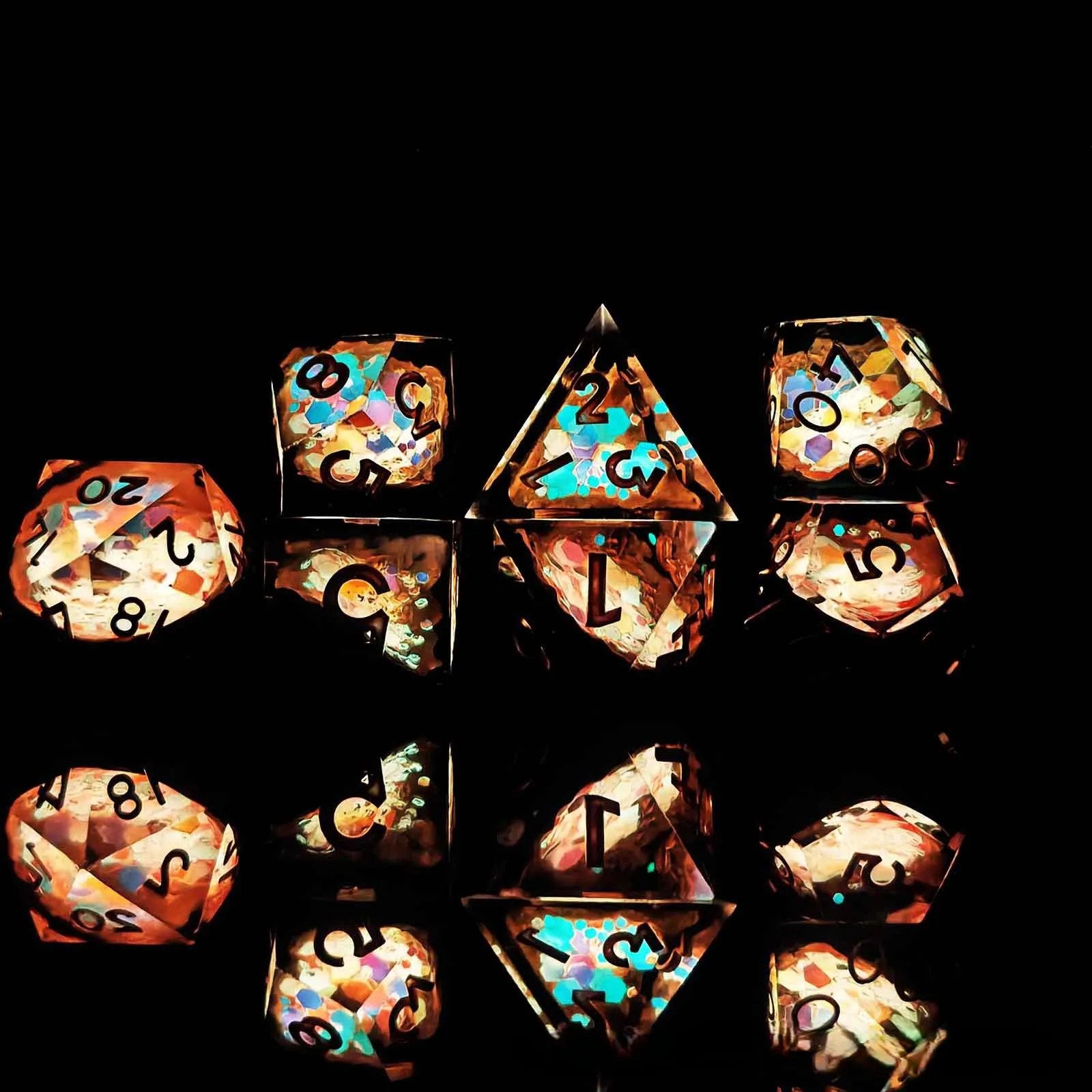 DND Luminous Resin Dice, DND Luminous Quicksand Dice, Liquid Quicksand Dice Sharp Edge D&D
