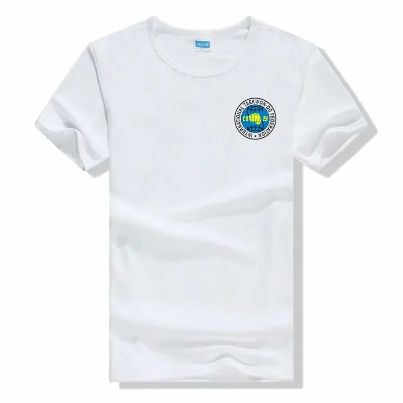 

T-shirt ITF taekwondo WTF short sleeve kids adult men women crewneck summer cool breathable quick drying comfort print training