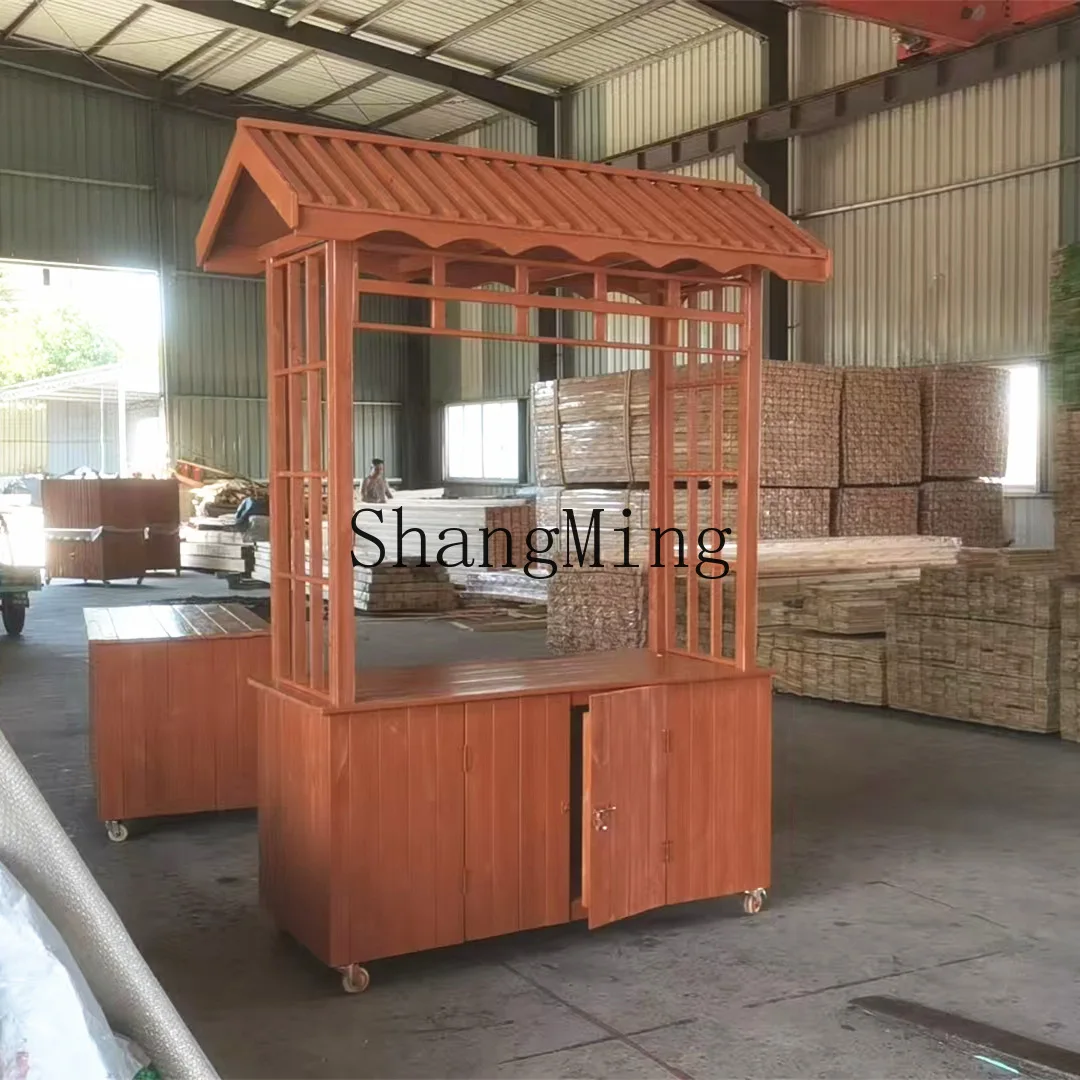 CL outdoor mobile truck wooden stall car ancient town food street snack car stall