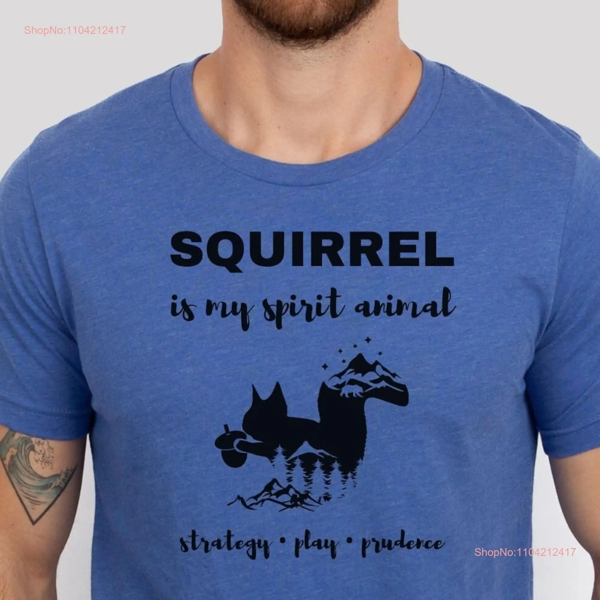 Squirrel T Shirt Spirit Animal Symbolism Power Shaman long or short sleeves