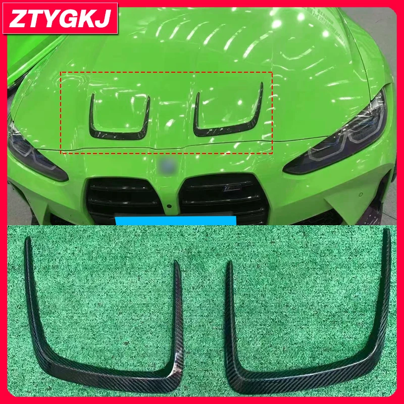 

2 PCS High Quality Carbon Fiber Engine Hood Bonnets Trims For BMW M3 G80 M4 G82 2021 Up