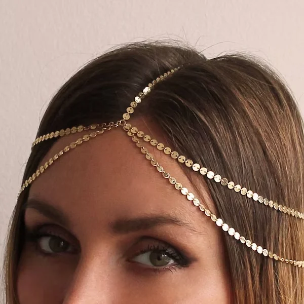 Kinitial A headdress chain, a hair accessory chain, a Bohemian princess headdress, as a gift to the woman you like