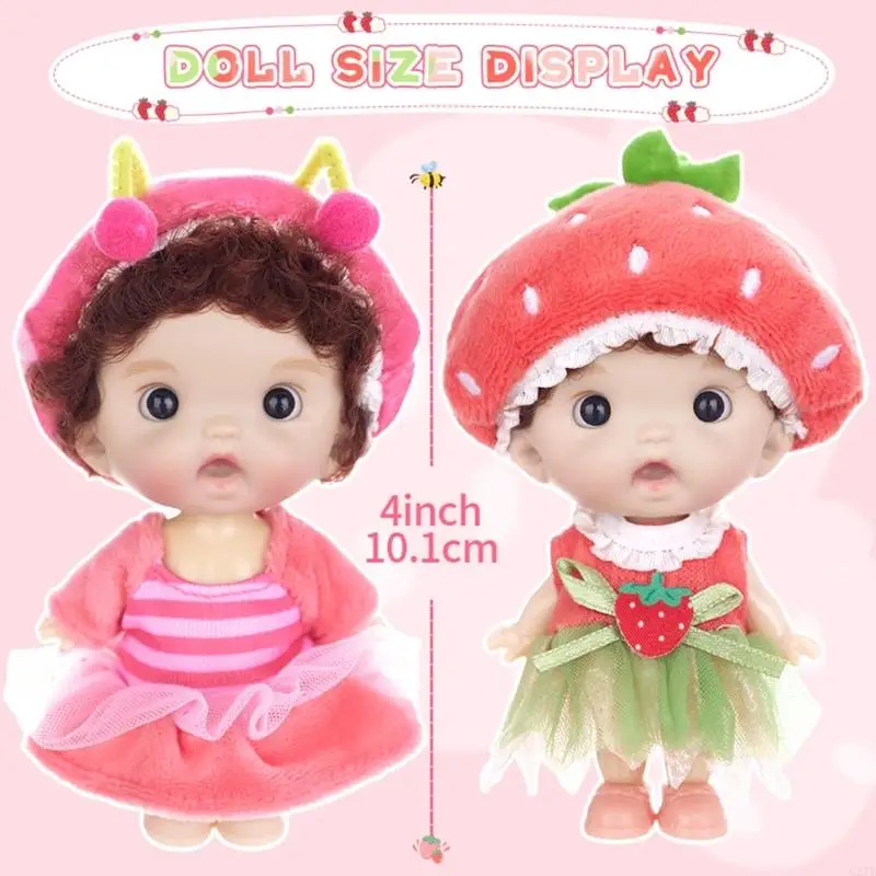 G2te realistica da 4 pollici vinils bambola da bambina con cappello da cartone animato bambino realistico giocattolo morbido per