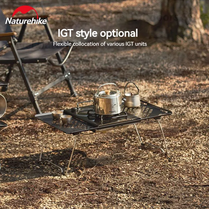 

Naturehike Camping IGT Table Portable Folding Table Ultralight Bedside Table Stainless Steel Outdoor Tourist Picnic BBQ Table