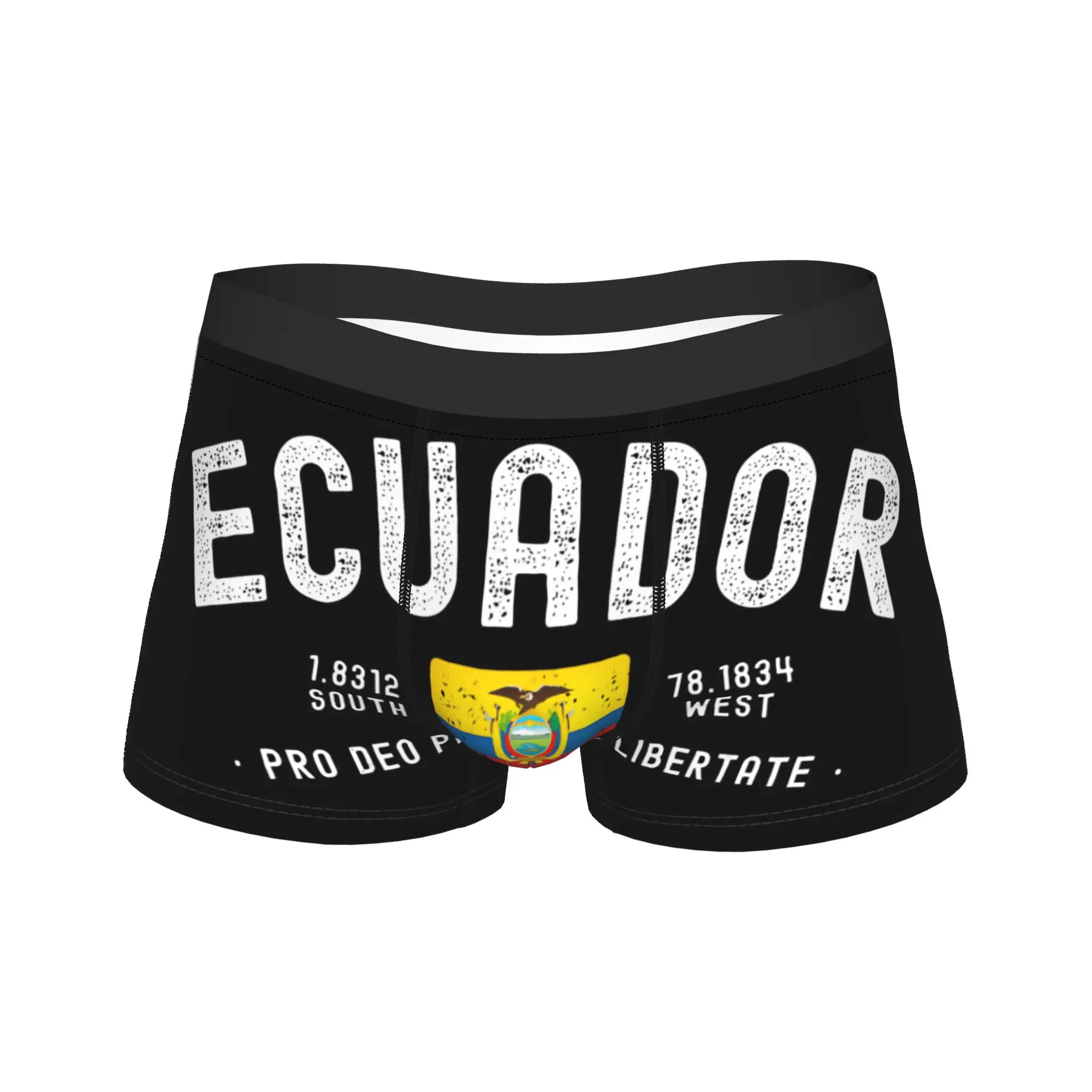 Coordinate Retro Ecuador Patriotic Outline Boxer Brief Underwear Hot Sale Men Novelty Boxer Shorts Custom Plus Size Underpants