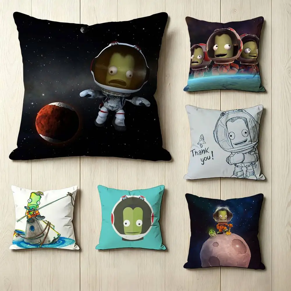 

Sandbox game K-Kerbal Space Program Square Double-Sided printed Pillow Case Bedroom Bedside Pillow Sofa Cushion Cover