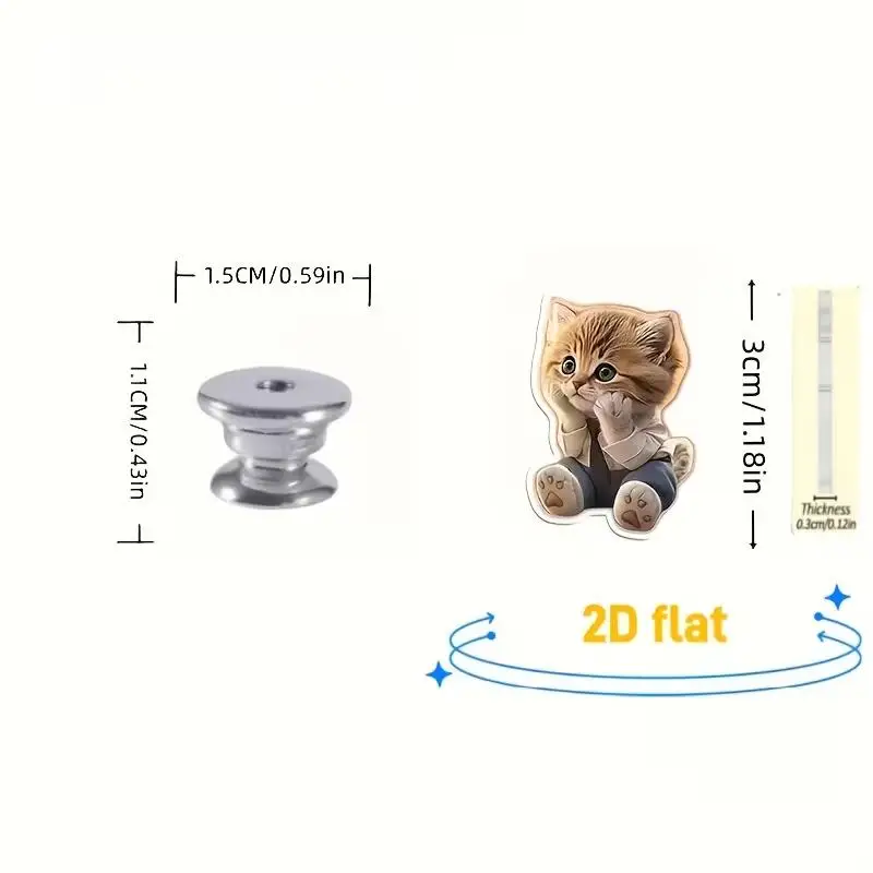 2Pcs 2D Flat Toilet Press Button Tank Push Switch Long Nail Room Decor Bathing Button Tool Home Water Flush Protector