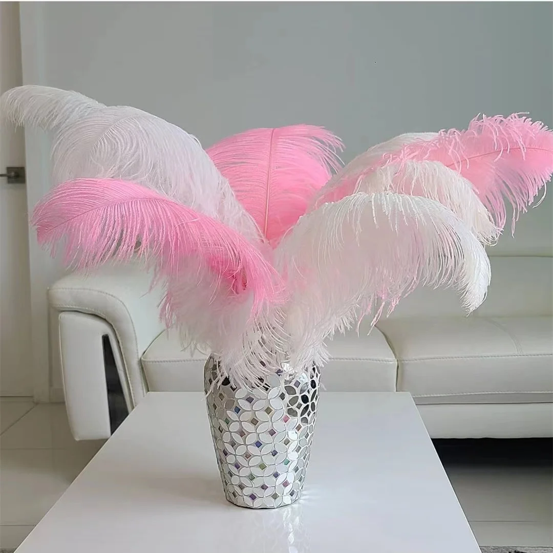 10PCS/lot Fluffy Ostrich Feathers White Ostrich Feather 15-55CM Wedding Table Centerpieces Party Carnaval Plumes Decoration