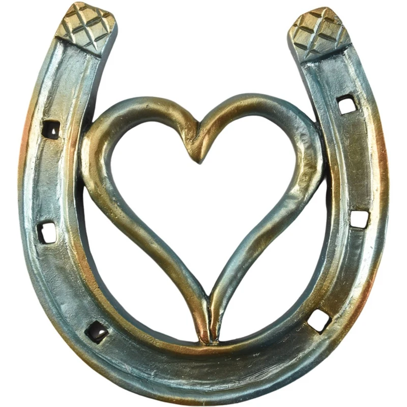 Cast Horseshoe Wall Decor Good Lucky Horseshoe, Hand Cast Horseshoe With Love Wall Decor B 1 Piece