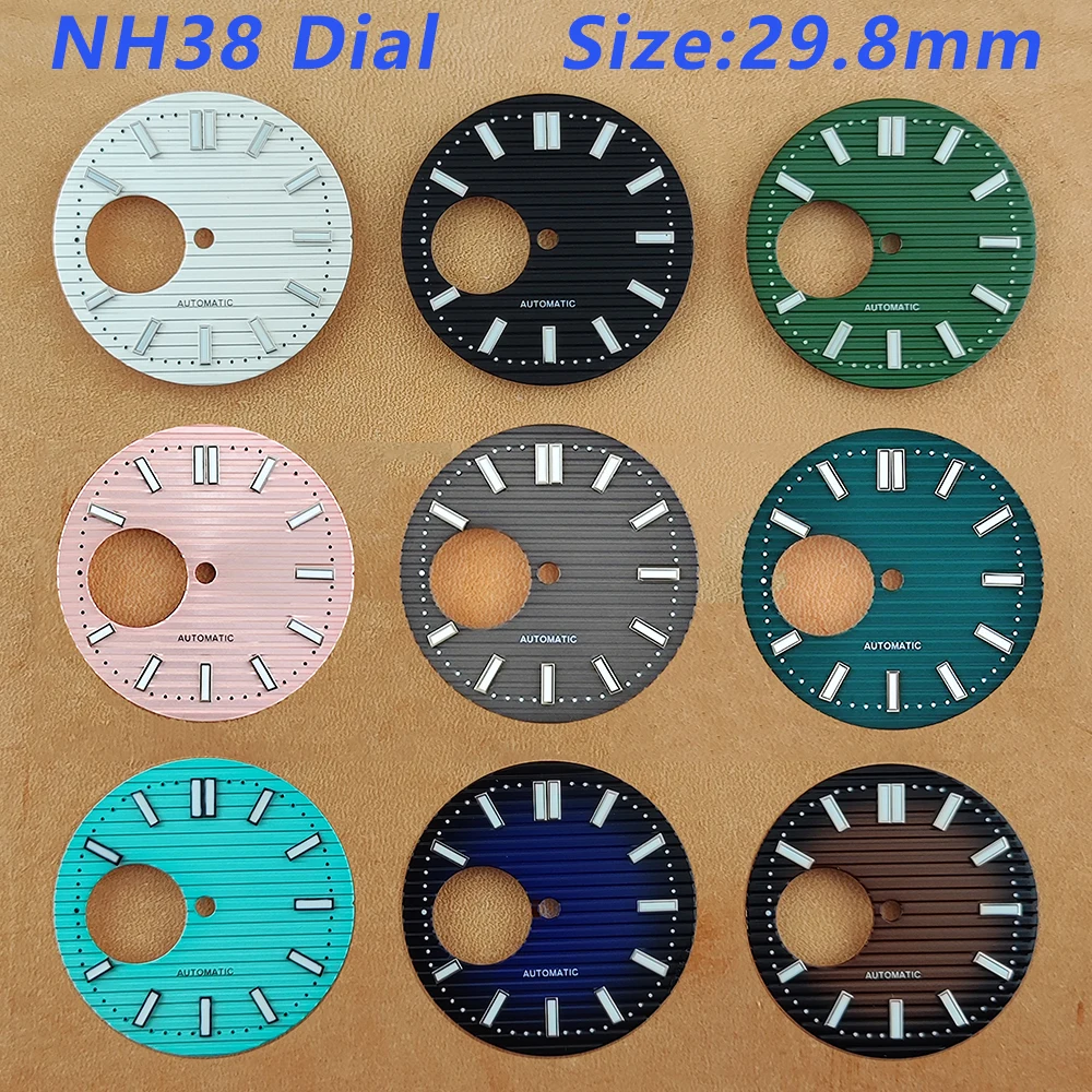 

29.8mm NH38 Dial Hollow Out Dial Green Luminous for Nautilus NH38 Movement Watch Accessories Repair Tools