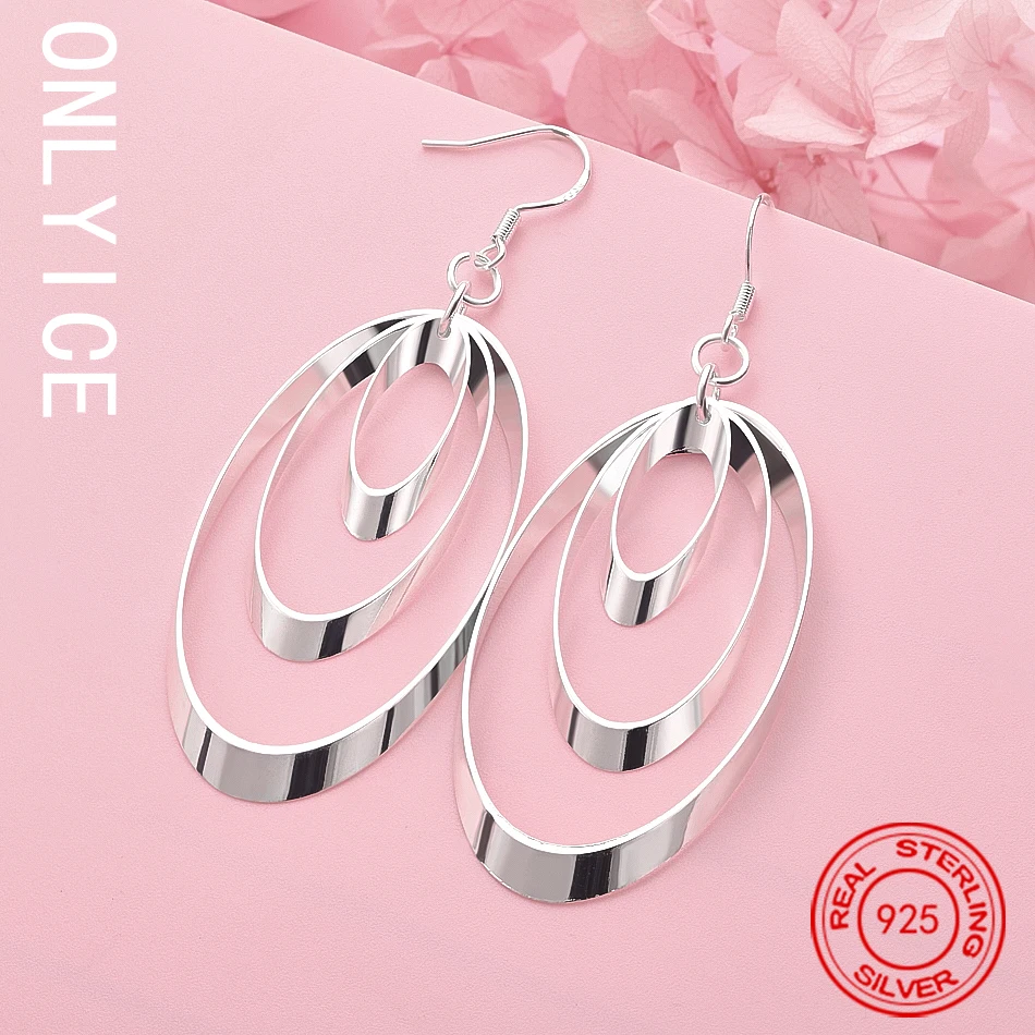 

Charms Round For Girl Wedding Engagement Jewelry Noble Beautiful Fashion 925 Sterling Silver Earring Jewelry Free Shipping