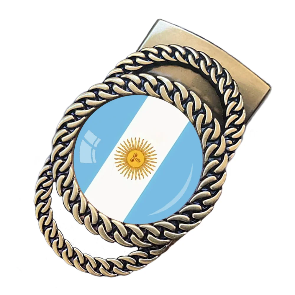 Argentina flag pattern automatic ratchet belt buckle fashion personalized waist accessory best gift for patriots