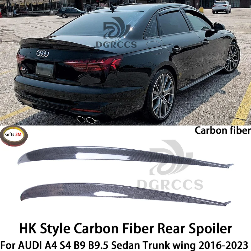 

For AUDI A4 S4 B9 B9.5 Sedan HK Style Carbon fiber Rear Spoiler Trunk wing 2016-2023 Carbon fiber Honeycomb carbon