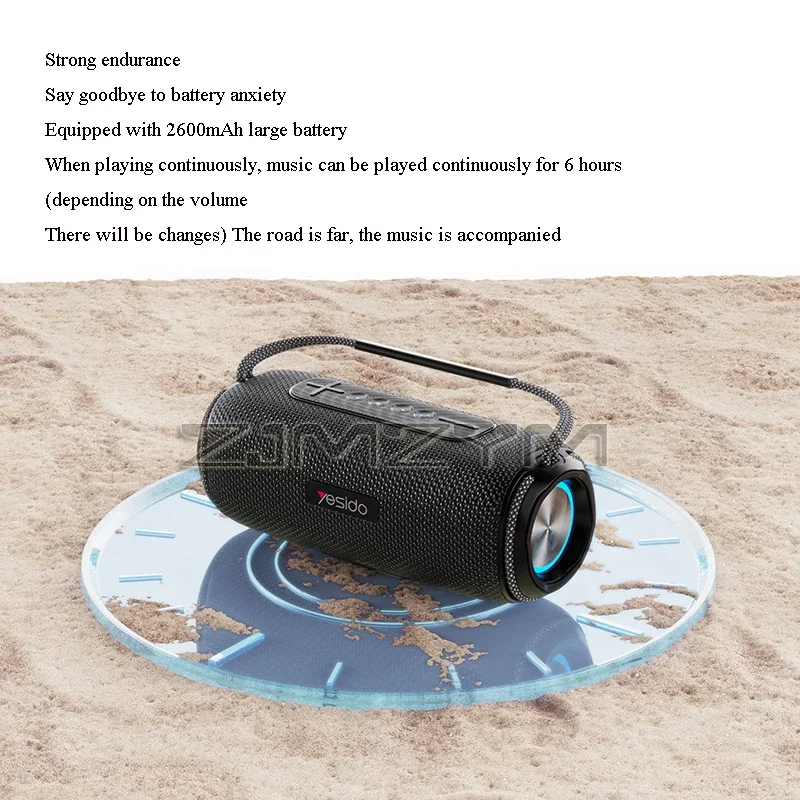 Subwoofer Bluetooth Speaker Double Horn Handle Portable Speaker Outdoor IPX6 Waterproof TF Card Player Sound Box