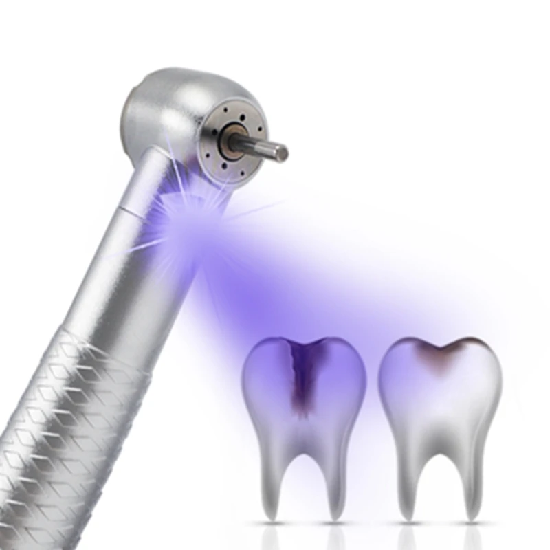 Szybka prostnica dentystyczny chirurgiczna fioletowe światło UV do wykrywania próchnicy rękojeczka E-generatora z turbiną powietrzną 2/4 otworów