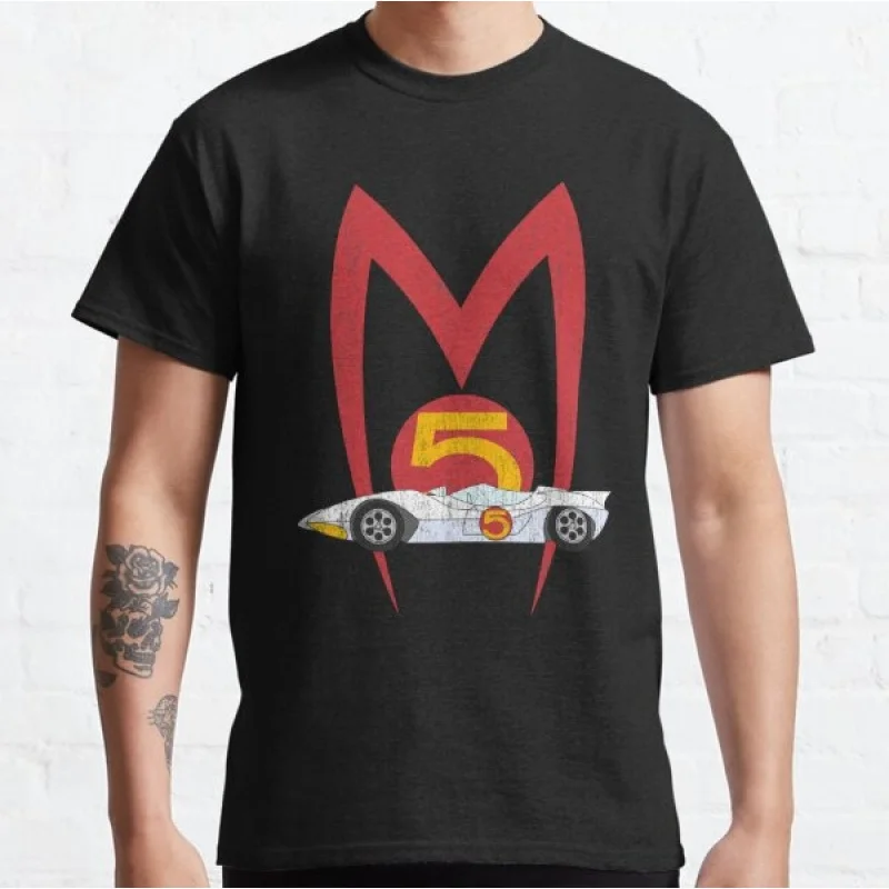 

0307 Mach Go Go Go graphic tee Manga Speed Racer Anime T shirt for men Cartton Large size Tops 100% cotton printed Y2K Clothes