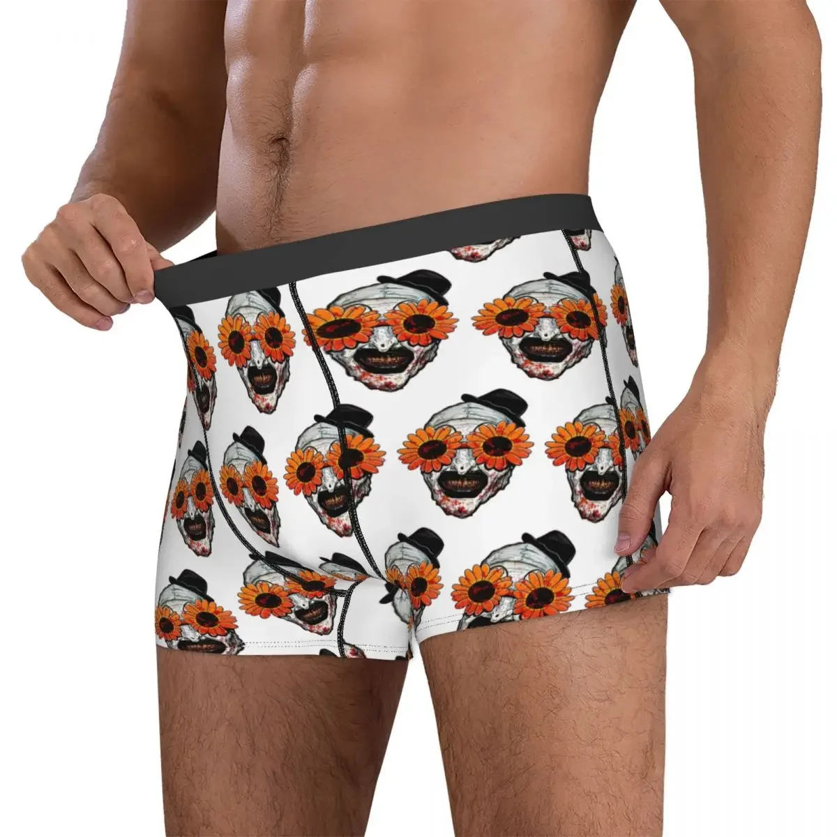 Calzoncillos Bóxer Art The Clown Terrifier 2 para hombre, bragas de Sol de girasol, ropa interior suave, regalos para novio