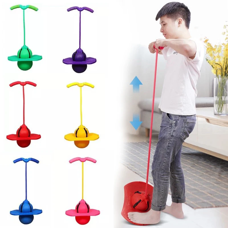 Bouncing Ball With Handle And Pump Balance Platform Bouncy Jump Pogo Ball For Kids Playground Sports Workout Competition Toy