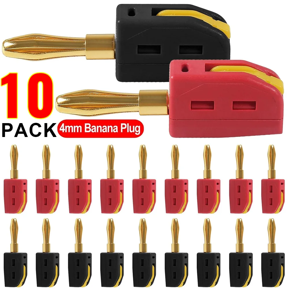 Portable 32A 4mm Banana Plug Solderless Quick Connect High Current Gold-Plated Banana Connectors Audio Copper Speakers Amplifier